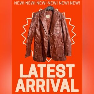 Vintage The Broadway Men Store Sz 42R Rust Color Leather Blazer